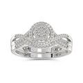 LADIES BRIDAL SET 0.25CT ROUND DIAMOND 10K WHITE GOLD