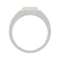 Sterling Silver Diamond Ring For Men 0.35Ct Round Cut Square Cluster Mens Ring Fine Jewelry Gift For Him