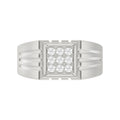 Sterling Silver Diamond Ring For Men 0.35Ct Round Cut Square Cluster Mens Ring Fine Jewelry Gift For Him