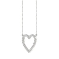 LADIES NECKLACE 0.10CT ROUND DIAMOND 10K WHITE GOLD