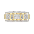 MEN'S BAND 1.00CT ROUND/BAGUETTE DIAMOND 10K YELLOW GOLD
