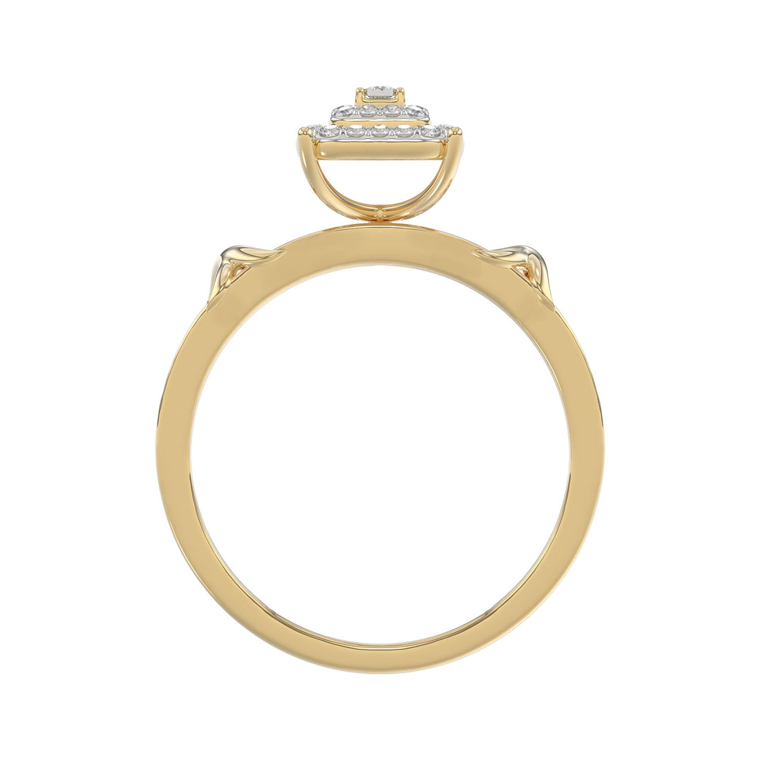 LADIES TRIOS 1.00CT ROUND DIAMOND 10K YELLOW GOLD