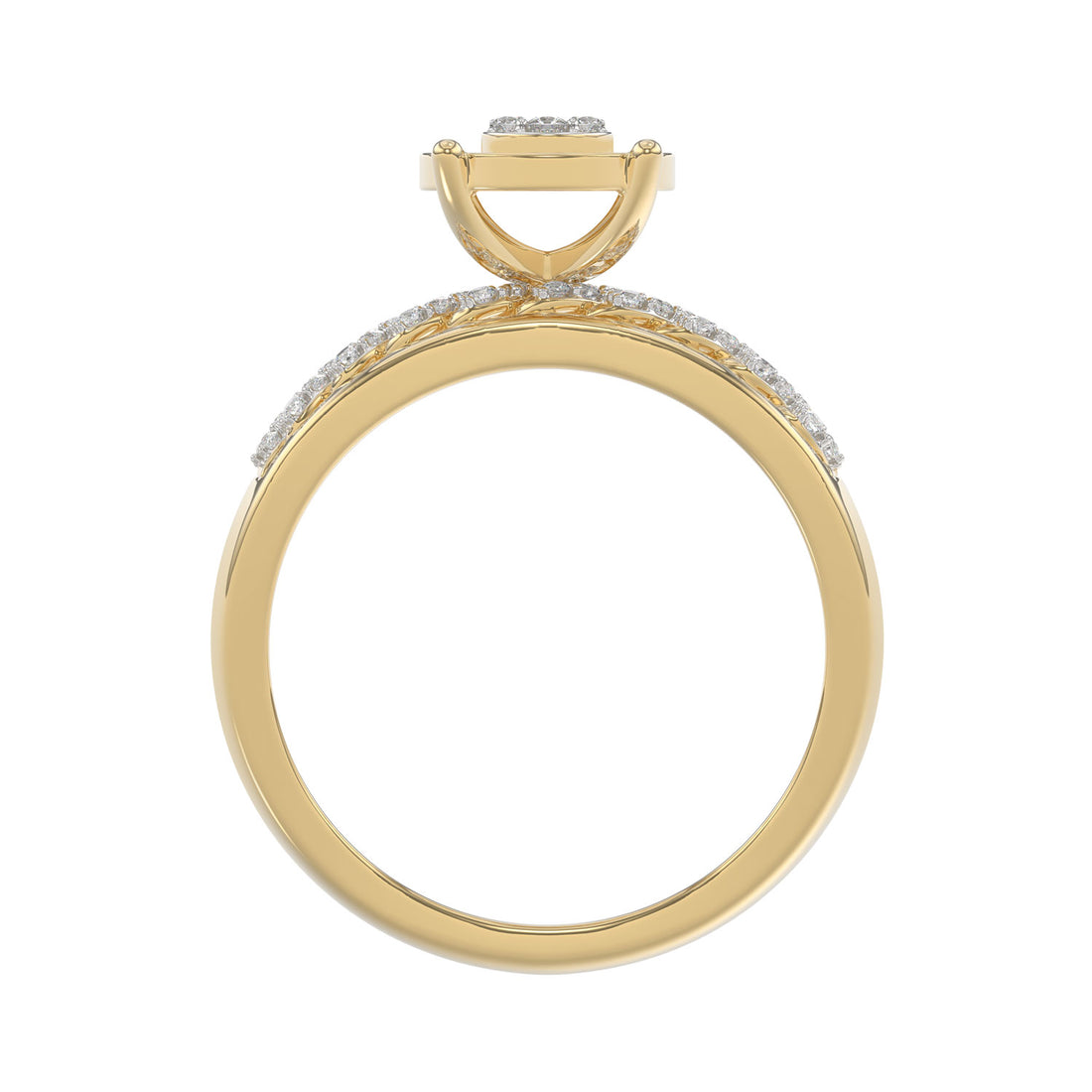 LADIES TRIO SET 0.50CT ROUND DIAMOND 10K YELLOW GOLD