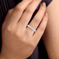 LADIES BAND 1.00CT ROUND DIAMOND 14K WHITE GOLD (SI QUALITY)