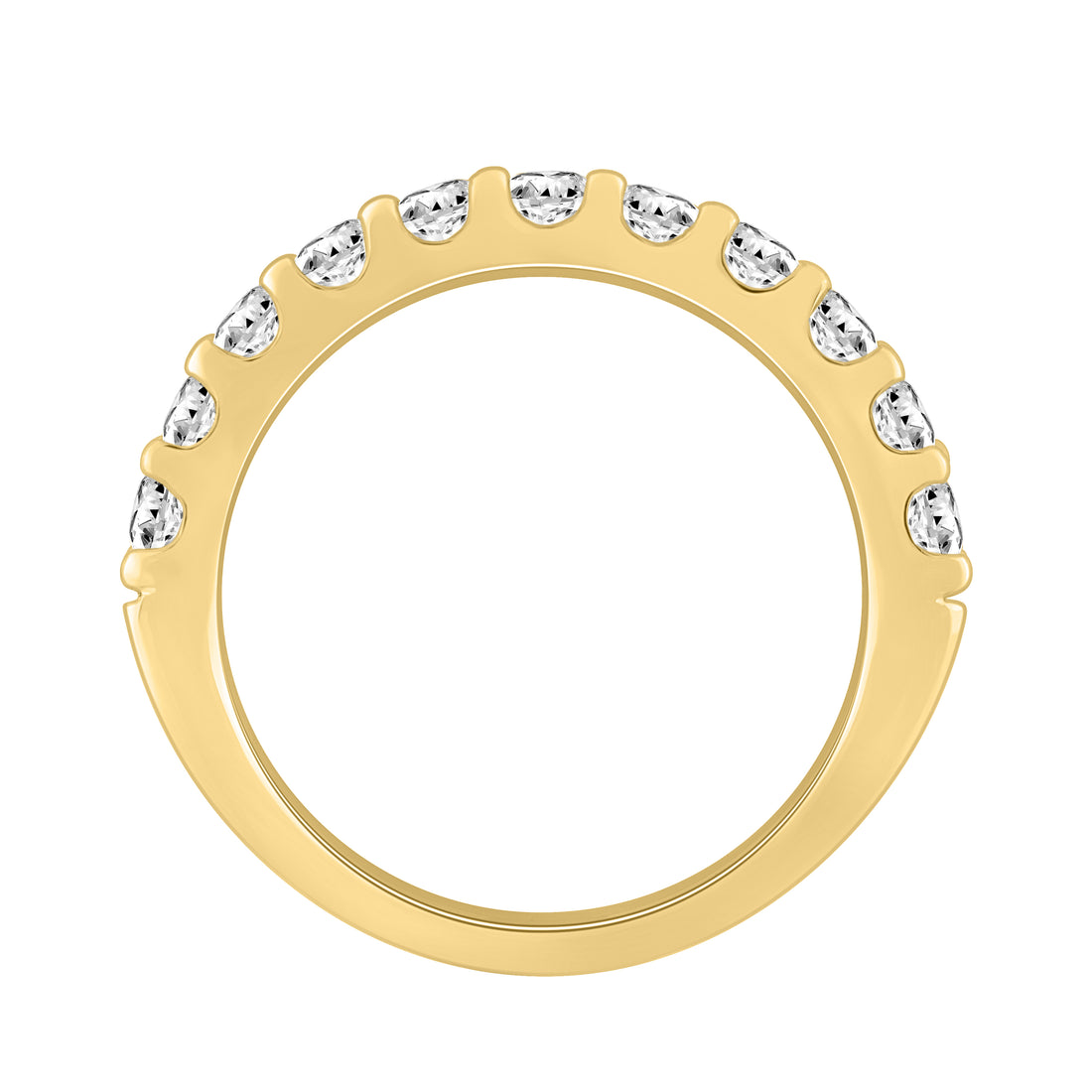 LADIES BAND 1.00CT ROUND DIAMOND 14K YELLOW GOLD