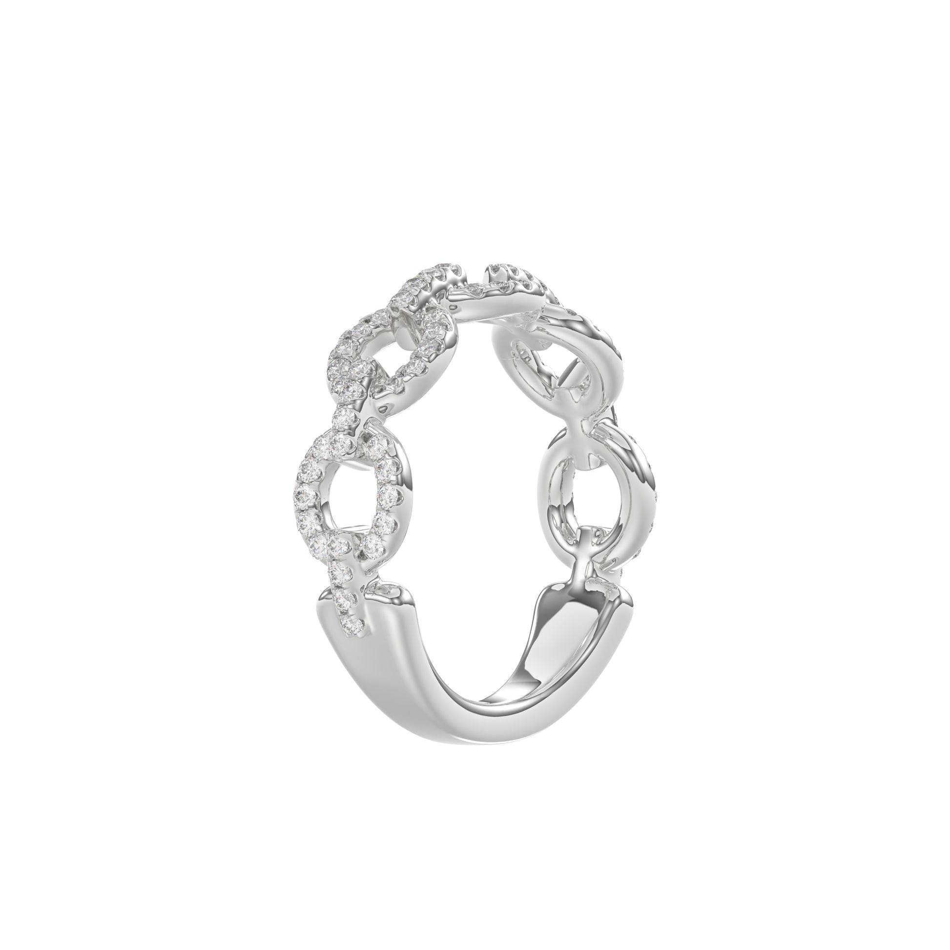 LADIES BAND 0.33CT ROUND DIAMOND 14K WHITE GOLD