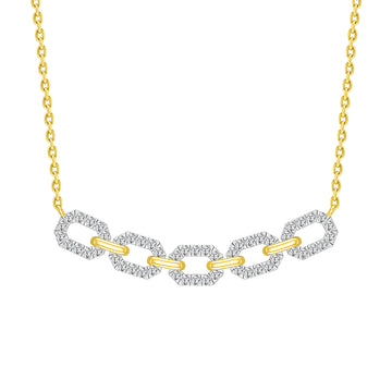 LADIES NECKLACE 0.50CT ROUND DIAMOND 10K YELLOW GOLD