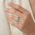 Elegant 10K Yellow Gold 0.20CT Round & Baguette Diamond Halo Ring For Women