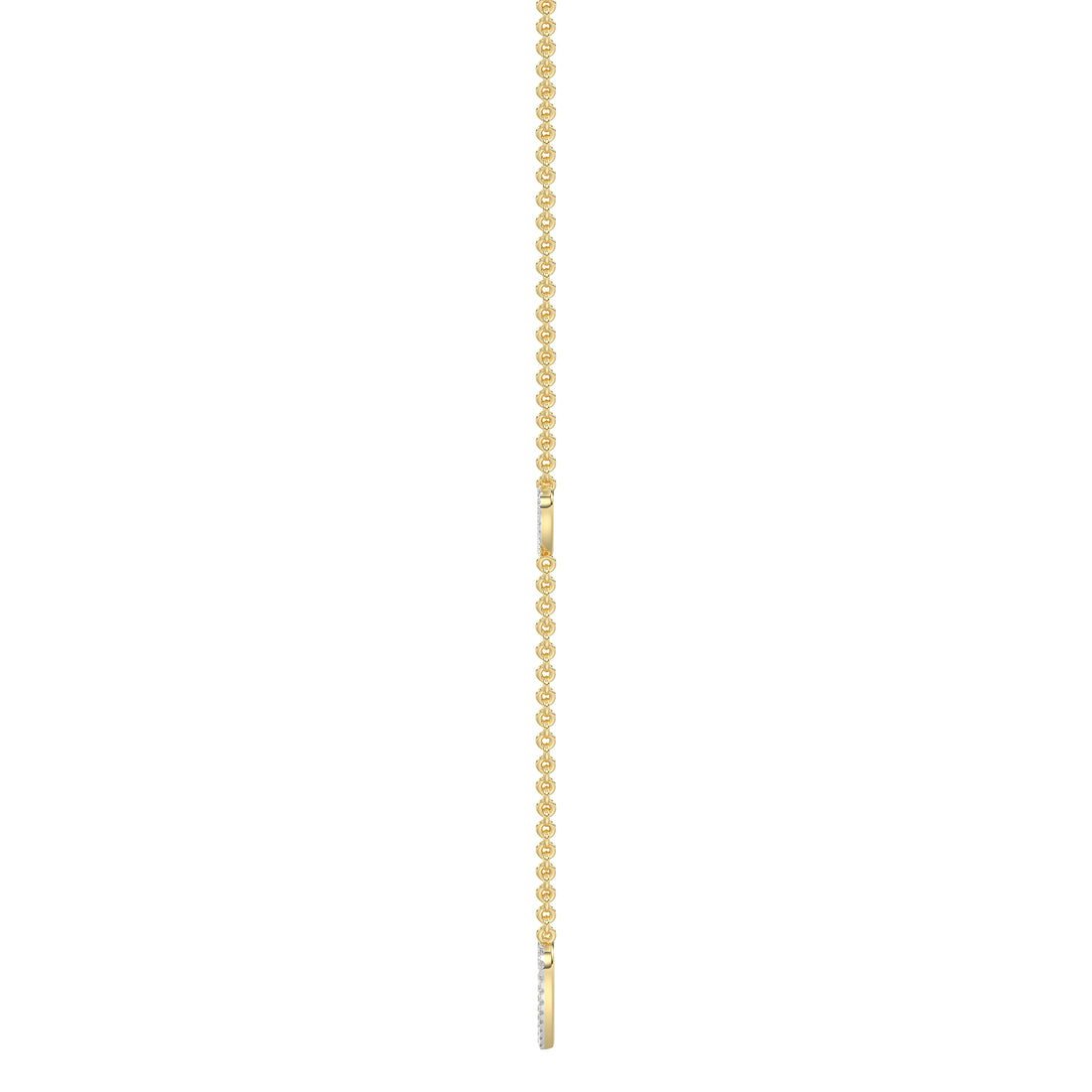 LADIES NECKLACE 0.20CT ROUND DIAMOND 14K YELLOW GOLD