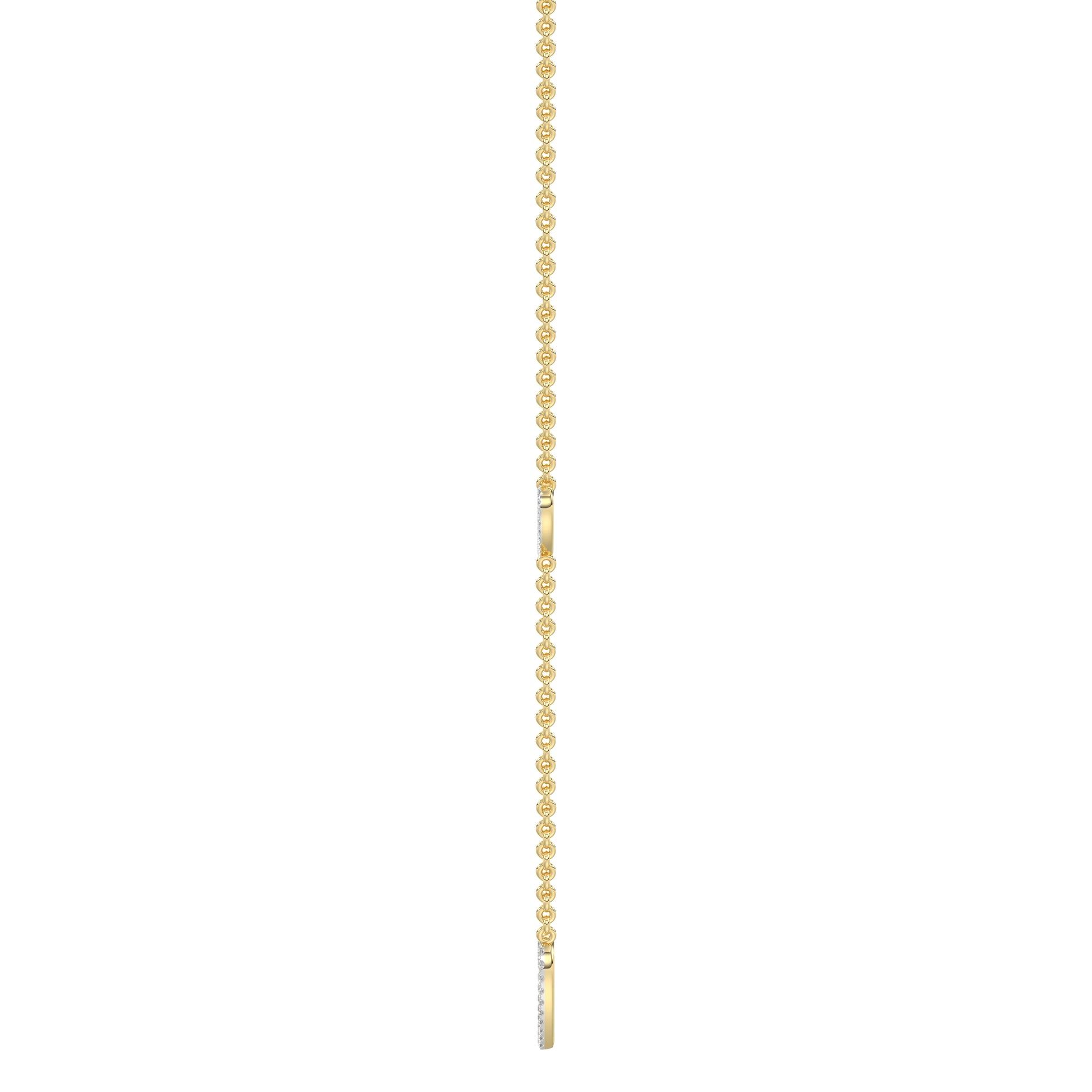 LADIES NECKLACE 0.20CT ROUND DIAMOND 14K YELLOW GOLD