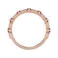 LADIES BAND 1.30CT ROUND/BAGUETTE RUBY DIAMOND 14K ROSE GOLD