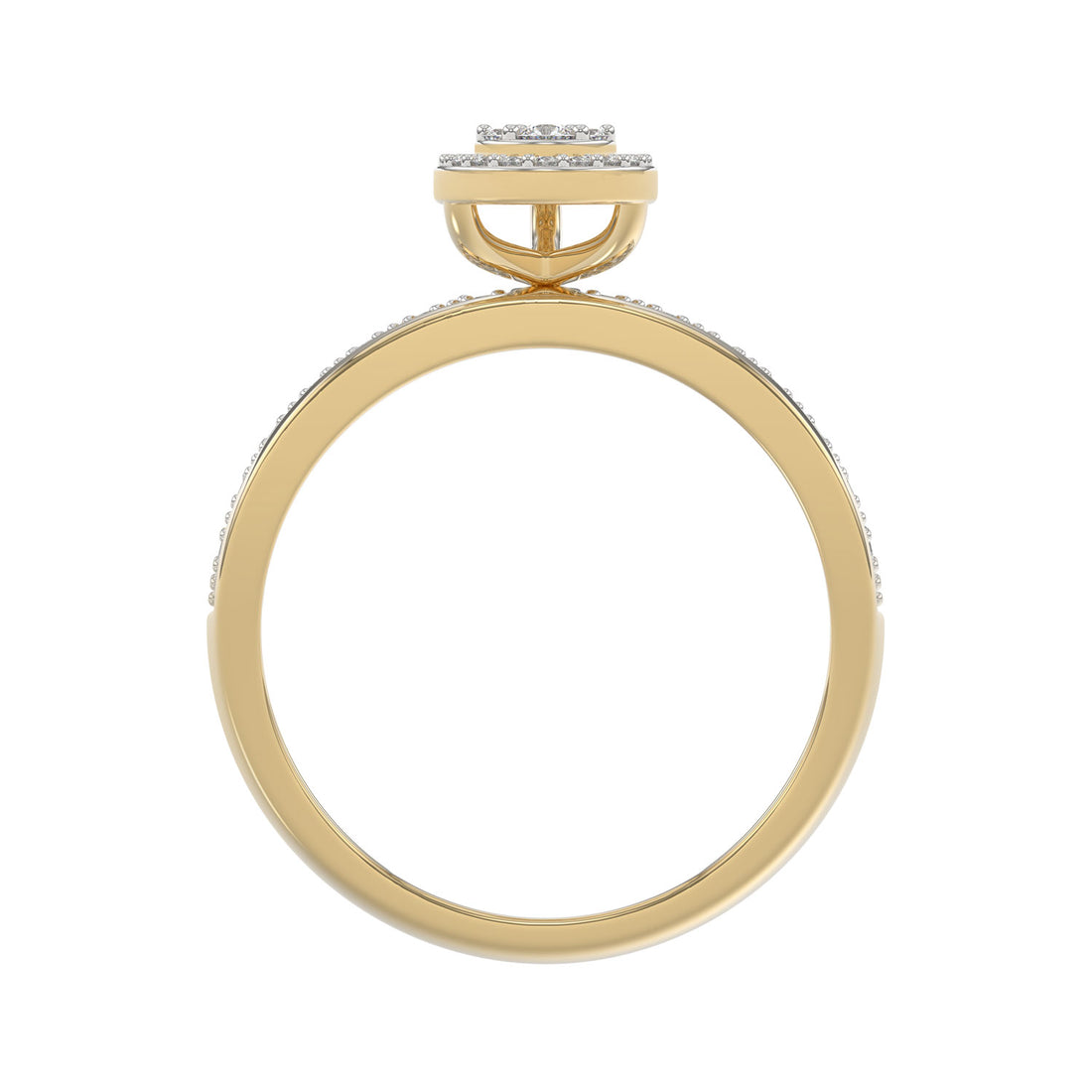 LADIES TRIO SET 1.00CT ROUND/BAGUETTE DIAMOND 10K YELLOW GOLD