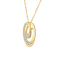 LADIES PENDANT WITH CHAIN 0.16CT ROUND DIAMOND 14K YELLOW GOLD