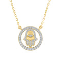 LADIES NECKLACE 0.25CT ROUND DIAMOND 14K YELLOW GOLD