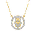 LADIES NECKLACE 0.25CT ROUND DIAMOND 14K YELLOW GOLD