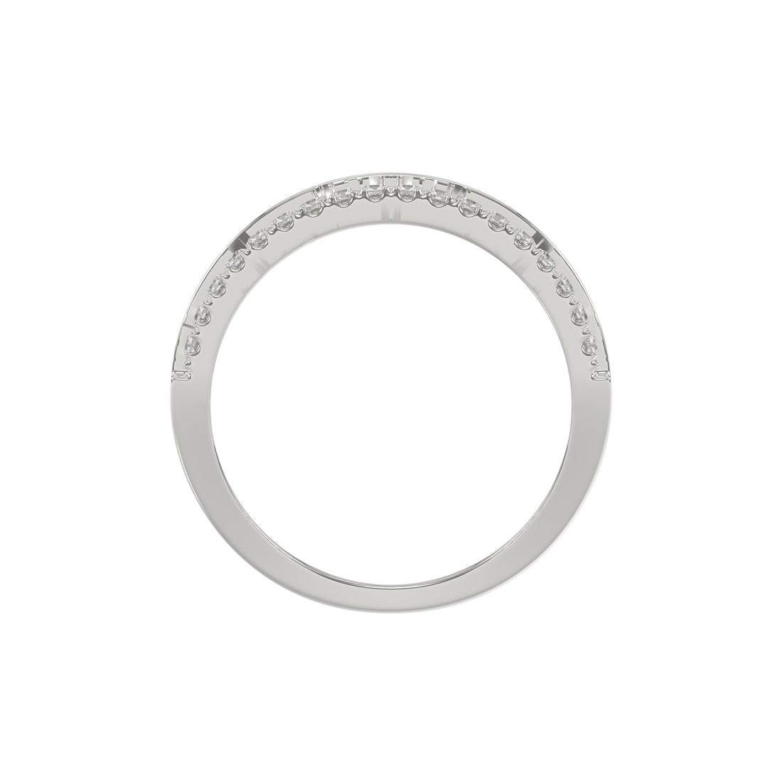 MEN'S BAND 0.50CT ROUND DIAMOND 14K WHITE GOLD