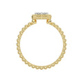 Ladies Halo Ring 0.10Ct Heart Shape Round Diamond 10K Yellow Gold