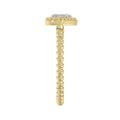 Ladies Halo Ring 0.10Ct Heart Shape Round Diamond 10K Yellow Gold
