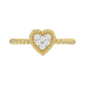 Ladies Halo Ring 0.10Ct Heart Shape Round Diamond 10K Yellow Gold