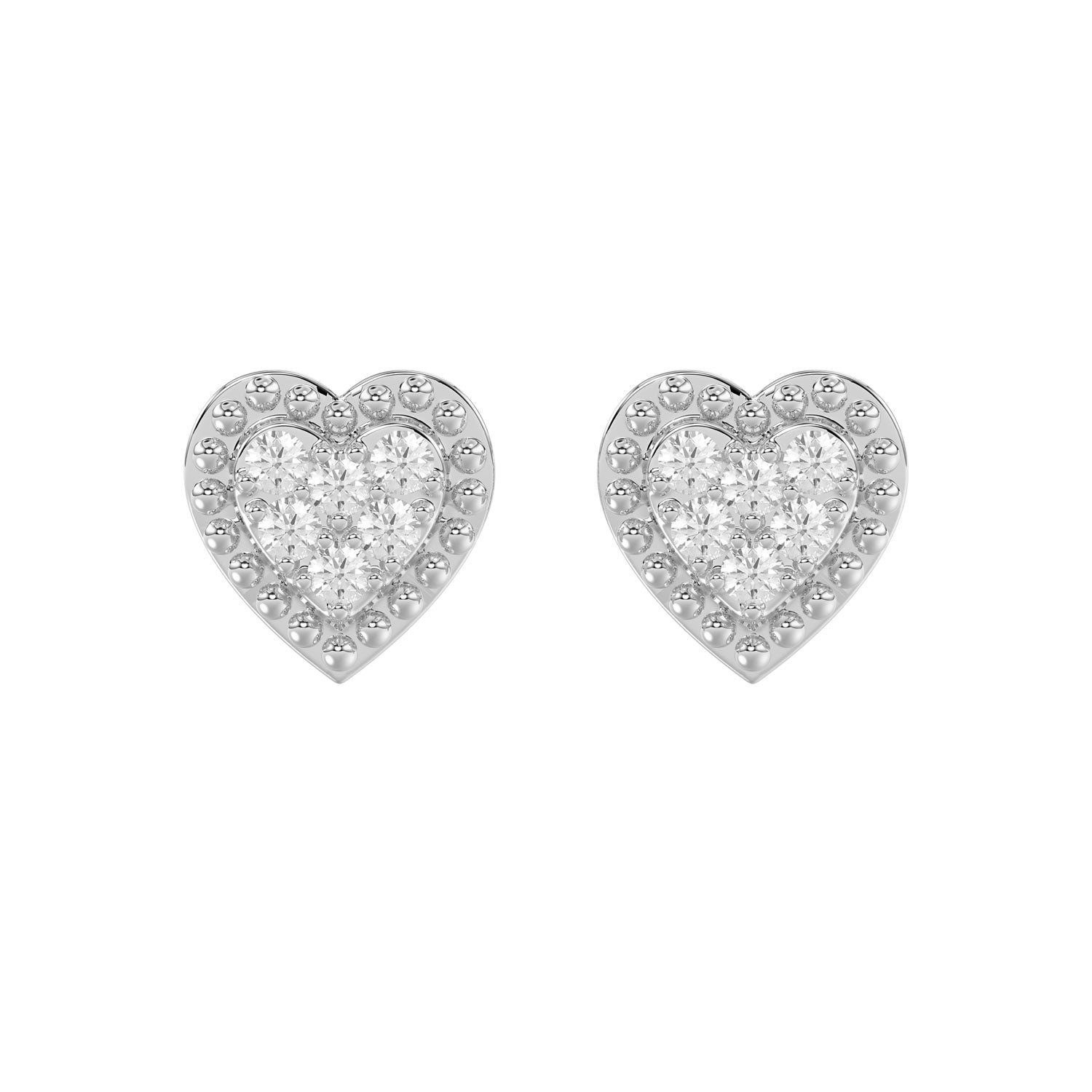 LADIES EARRINGS 0.20CT ROUND DIAMOND 14K WHITE GOLD