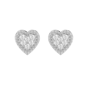 LADIES EARRINGS 0.20CT ROUND DIAMOND 14K WHITE GOLD