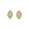10K Yellow Gold 0.20CT Diamond Halo Fashion Earrings Round Diamond Women’S Earrings