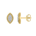 10K Yellow Gold 0.20CT Diamond Halo Fashion Earrings Round Diamond Women’S Earrings
