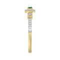 0.33ct Round/Oval Emerald diamond 14k Ladies Fashion Ring  0.15CT Center stone Oval Emerald Diamond)