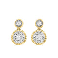 LADIES EARRINGS 0.13CT ROUND DIAMOND 14K YELLOW GOLD