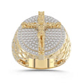 MEN'S RING 0.50CT ROUND DIAMOND 10K YELLOW GOLD