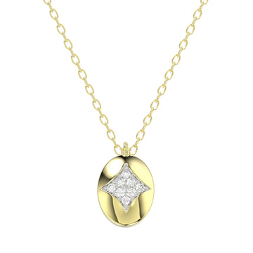 LADIES NECKLACE 0.10CT ROUND DIAMOND 10K YELLOW GOLD
