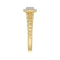 14K Yellow Gold Fashion Ladies Ring with 0.20 CT Round/Baguette Cut Diamond