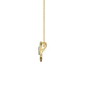 LADIES PENDANT 0.35CT ROUND/GREEN EMERALD BAGUETTE DIAMOND 14K YELLOW GOLD