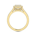 LADIES RING 1.00CT ROUND/BAGUETTE DIAMOND 10K YELLOW GOLD