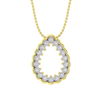 LADIES NECKLACE 0.20CT ROUND DIAMOND 10K YELLOW GOLD