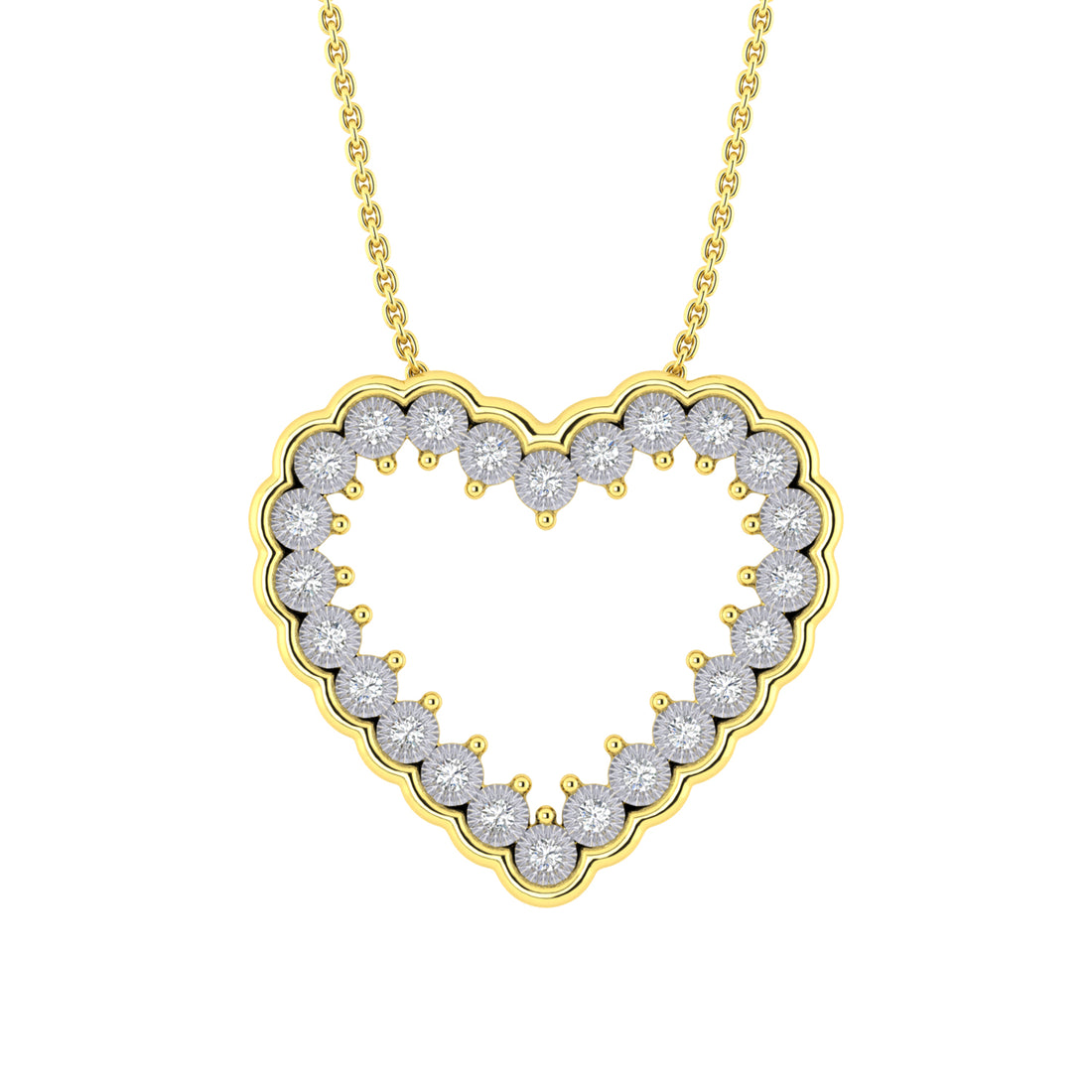 LADIES NECKLACE 0.20CT ROUND DIAMOND 10K YELLOW GOLD
