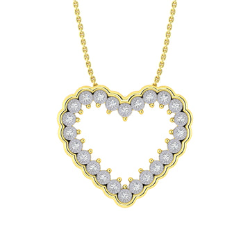 LADIES NECKLACE 0.20CT ROUND DIAMOND 10K YELLOW GOLD
