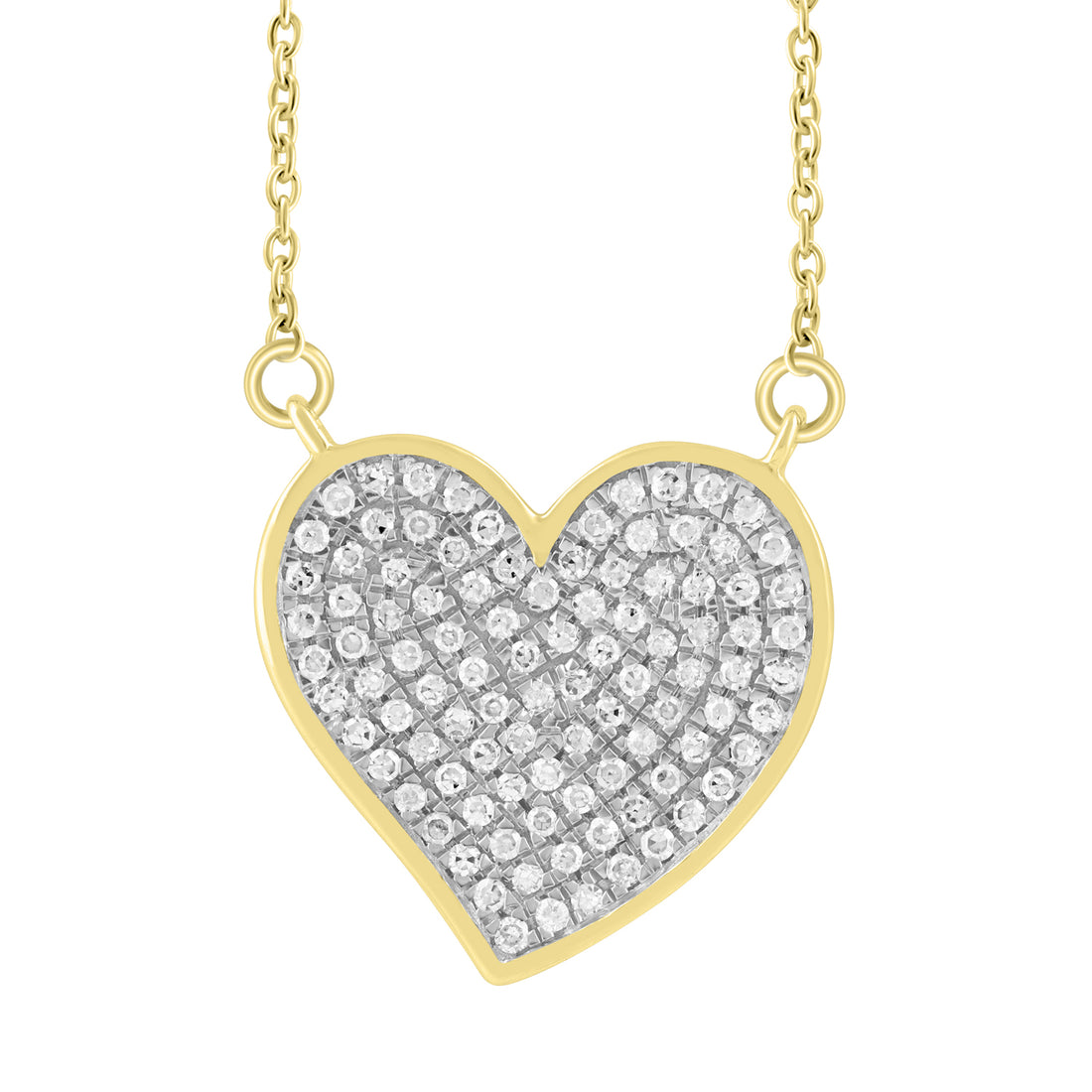 LADIES NECKLACE 0.20CT ROUND DIAMOND 10K YELLOW GOLD