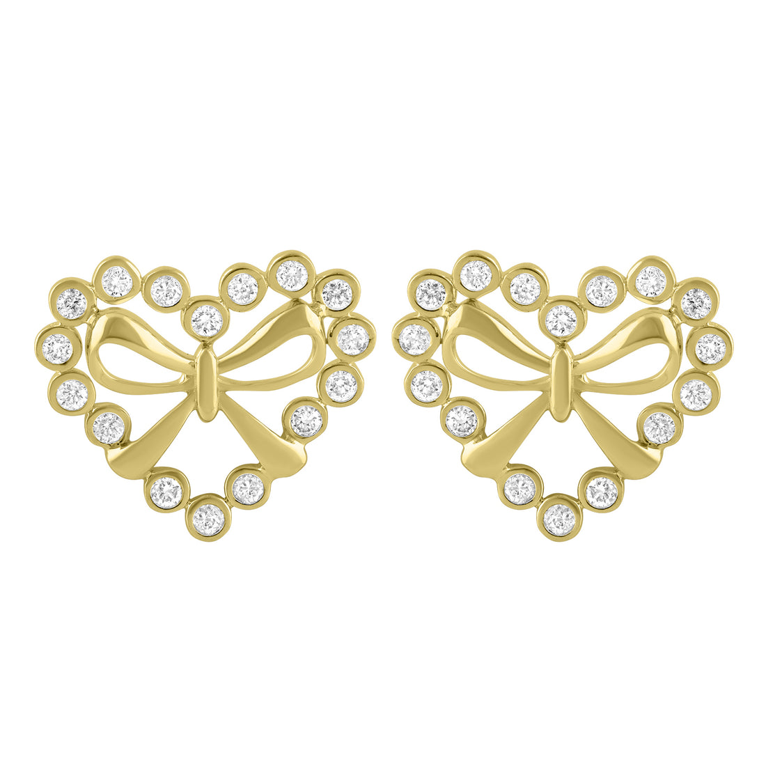LADIES EARRINGS 0.25CT ROUND DIAMOND 10K YELLOW GOLD