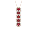 LADIES PENDANT 1.80CT ROUND/RUBY ROUND DIAMOND 14K ROSE GOLD (ROUND RUBY 1.40CT)