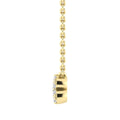 LADIES PENDANT WITH CHAIN 0.25CT ROUND/BAGUETTE DIAMOND 14K YELLOW GOLD