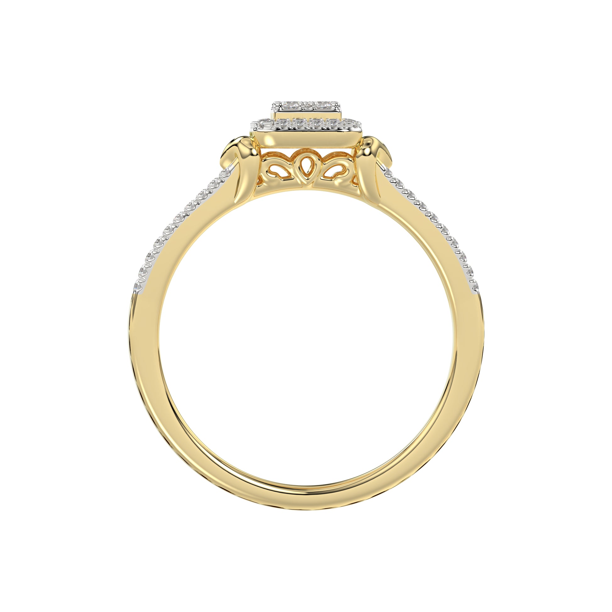 LADIES RING 0.20CT ROUND DIAMOND 10K YELLOW GOLD