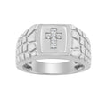 “Elegant Men’S Fashion Ring 0.10Ct Round Diamond Sterling Silver White Luxury Statement Jewelry For Men
