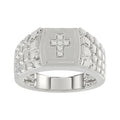 “Elegant Men’S Fashion Ring 0.10Ct Round Diamond Sterling Silver White Luxury Statement Jewelry For Men