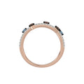 LADIES BAND 0.75CT ROUND/ROUND BLUE/DARK BROWN DIAMOND 14K ROSE GOLD