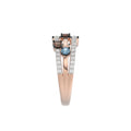 LADIES BAND 0.75CT ROUND/ROUND BLUE/DARK BROWN DIAMOND 14K ROSE GOLD