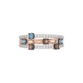 LADIES BAND 0.75CT ROUND/ROUND BLUE/DARK BROWN DIAMOND 14K ROSE GOLD