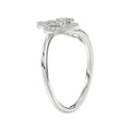 Elegant Ladies Heart Ring 0.15Ct Round Diamond Sterling Silver White Romantic Promise Jewelry For Women