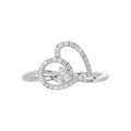 Elegant Ladies Heart Ring 0.15Ct Round Diamond Sterling Silver White Romantic Promise Jewelry For Women