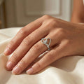 Elegant Ladies Heart Ring 0.15Ct Round Diamond Sterling Silver White Romantic Promise Jewelry For Women